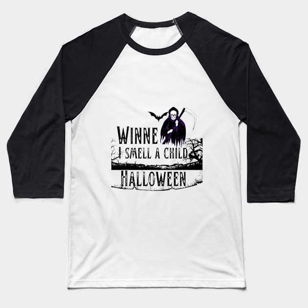 Winnie I smell a child vintage Halloween costume Baseball T-Shirt by Designmagenta